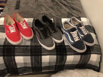 3 Pairs of Vans Low-Top Sneakers size 13