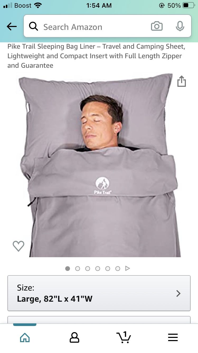 Pike Trail Sleeping Bag Liner – Travel and Camping Sheet, Lightweight and Compact Insert with Full Length Zipper and Guarantee