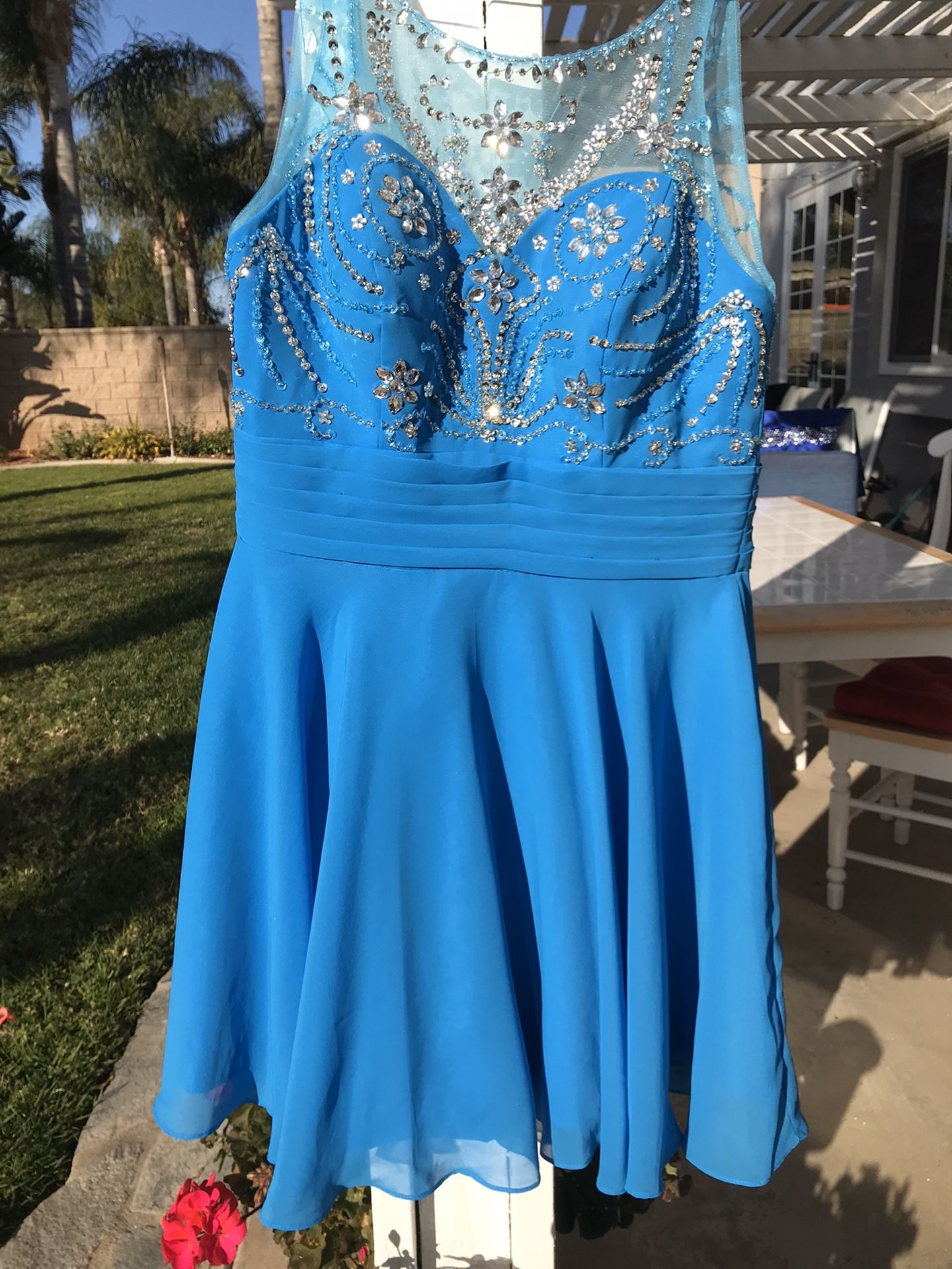 Prom Dress - teal blue - never worn
