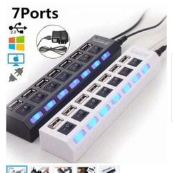 7-Port Usb Data Hub With 36W Power Adapter And Bc 1.2 Charging Port For Iphone 7 / 6S Plus, Ipad Air 2,