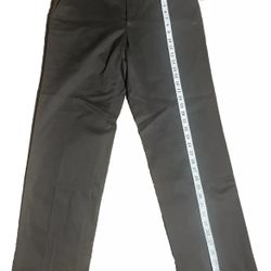 NWT Van Heusen Studio Brown Flat Front 100% Cotton 34x32 Mens