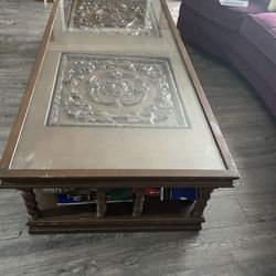 6’ Designers Wood  Carved Coffee Table 