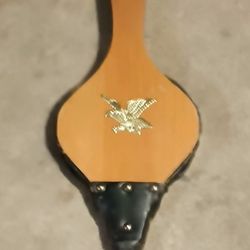 Vintage Fireplace Bellows With Brass Eagle Emblem