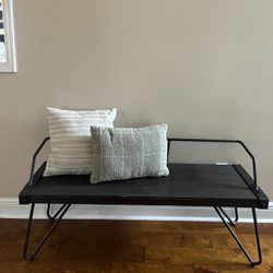 Wood/Metal Bench - 51.25”Lx 16” W 17”H