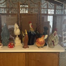 Roosters And Chickens Statues