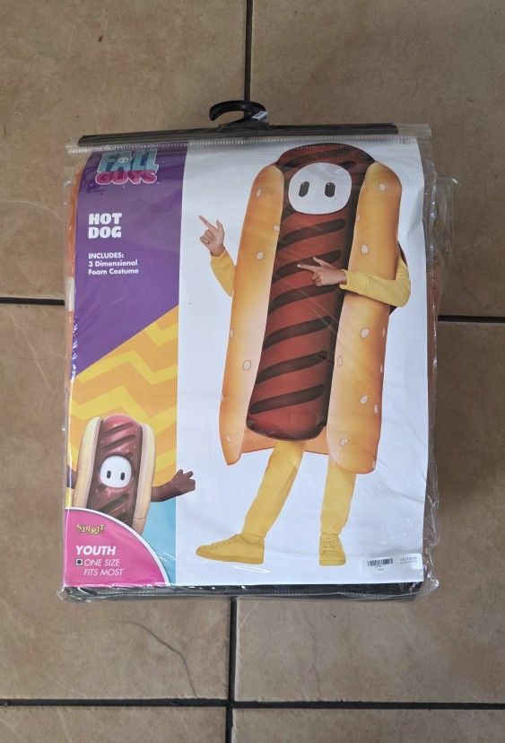 Spirit Halloween Fall Guys Hot Dog Youth 3D Foam Costume - One Size Fits All