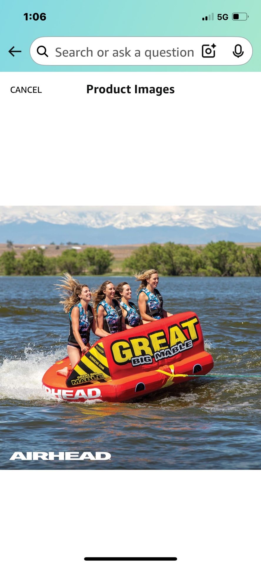 Airhead Mable Inflatable Towable Tube, 1-4 Rider Models, Dual Tow Points, Full Nylon Cover, EVA Foam Pads, Patented Speed Valve, Boat Tubes and Towabl