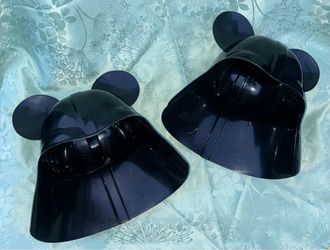 Rare Disney Parks Darth Vader Mickey Ears Helmets (Set of 2)