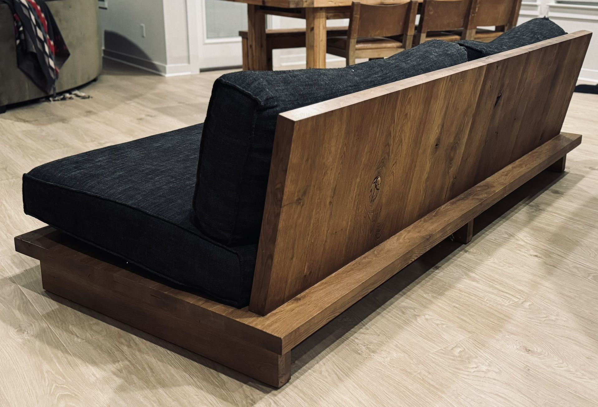 Restoration Hardware “OAK BRÛLÉ SLED SOFA”