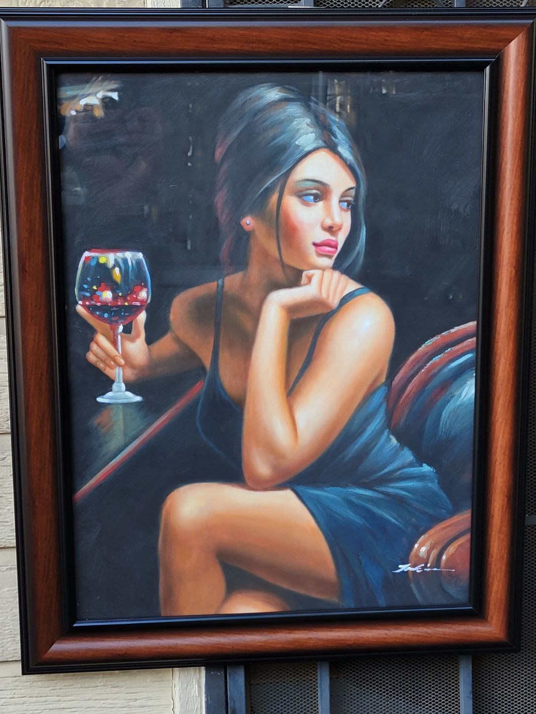 Gorgeous Painting European Artist Very Beautiful Lady Painted