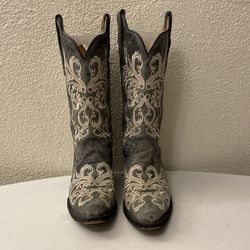 Corral gray white cowboy boots ladies size 6.5