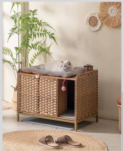SETVSON Cat Litter Box Enclosure Furniture with Divider