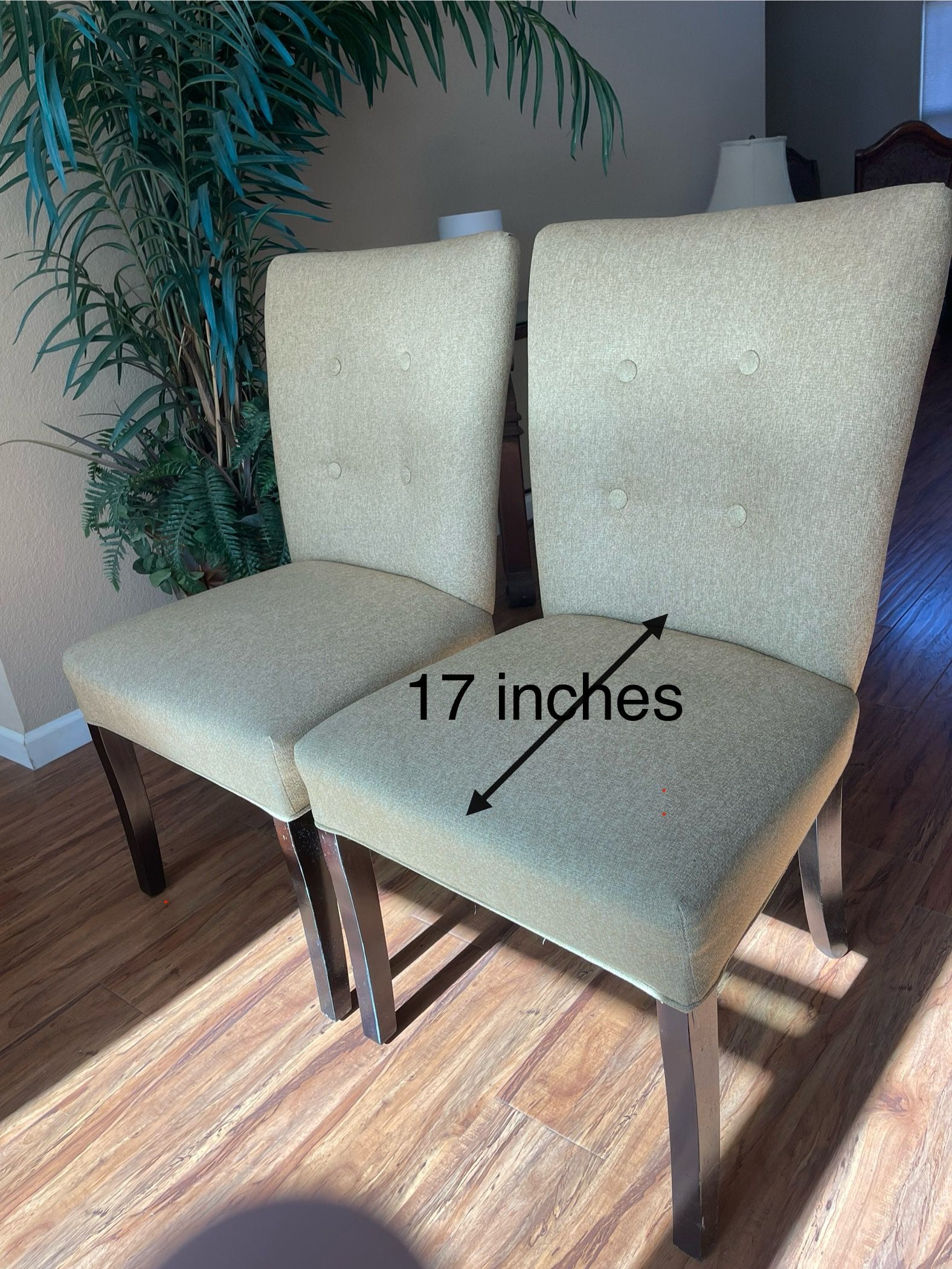 Beige-golden Fabric Chairs