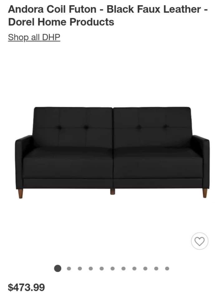 New faux leather futon sofa