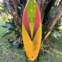 VINTAGE 5’8” SCHROFF TWIN FIN SURFBOARD OLD SCHOOL FISH SURF BOARD