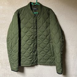 Bonobos Golf Quilted Bomber Jacket Mens Large Green