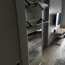 Shoe Cabinet with Full Length Mirror