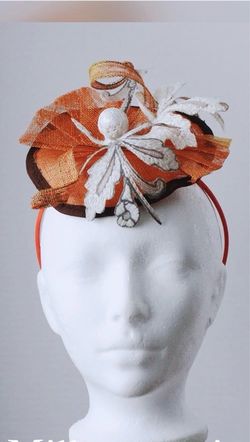 Orange  handcrafted  fascinator  (Halloween)