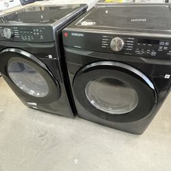 Samsung Front Load Washer And Dryer Set In Black