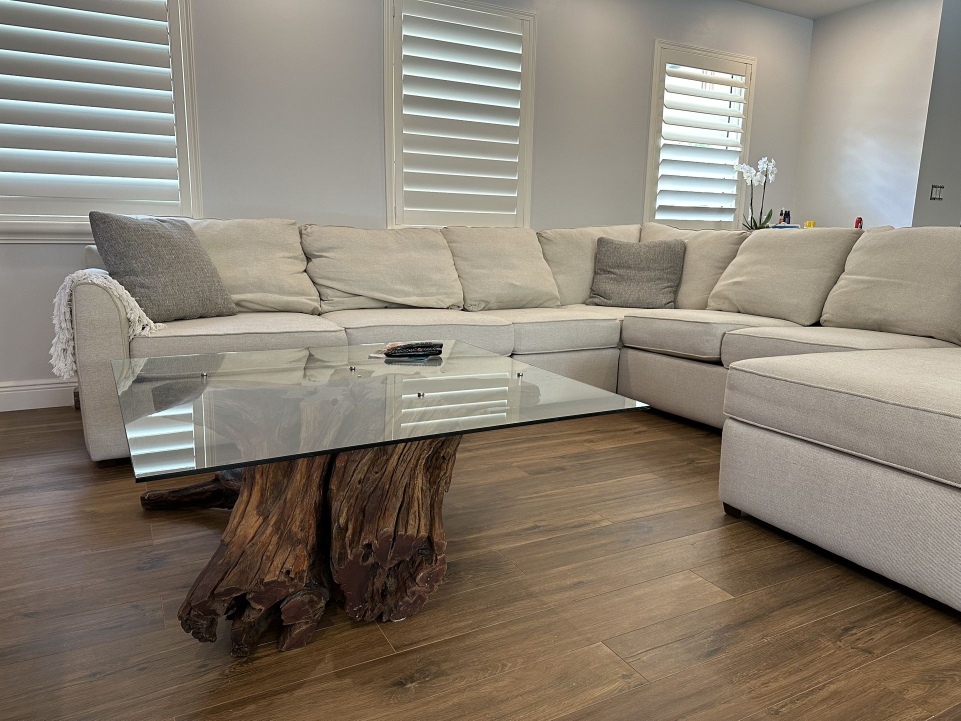 Sleeper Sectional Sofa With Memory Foam Mattress Included.