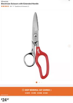 Milwaukee Electrician Scissors with Extended Handle