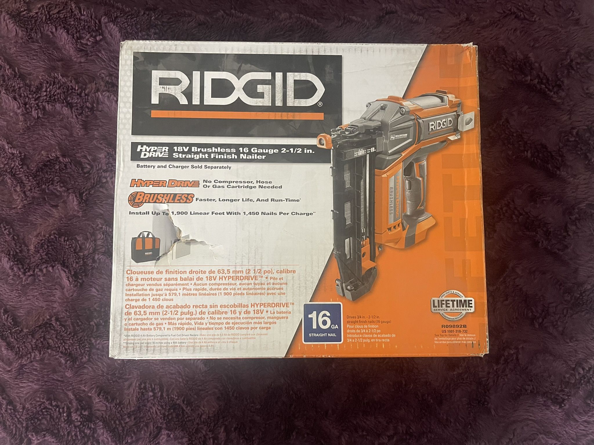 RIDGID 18V Brushless Finish Nailer