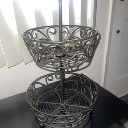 Princess House Wrought Iron Two Tiered Fruit Basket