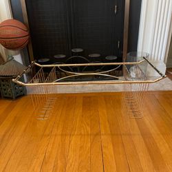 Vintage Brass Bamboo Style Magazine Rack – Hollywood Regency