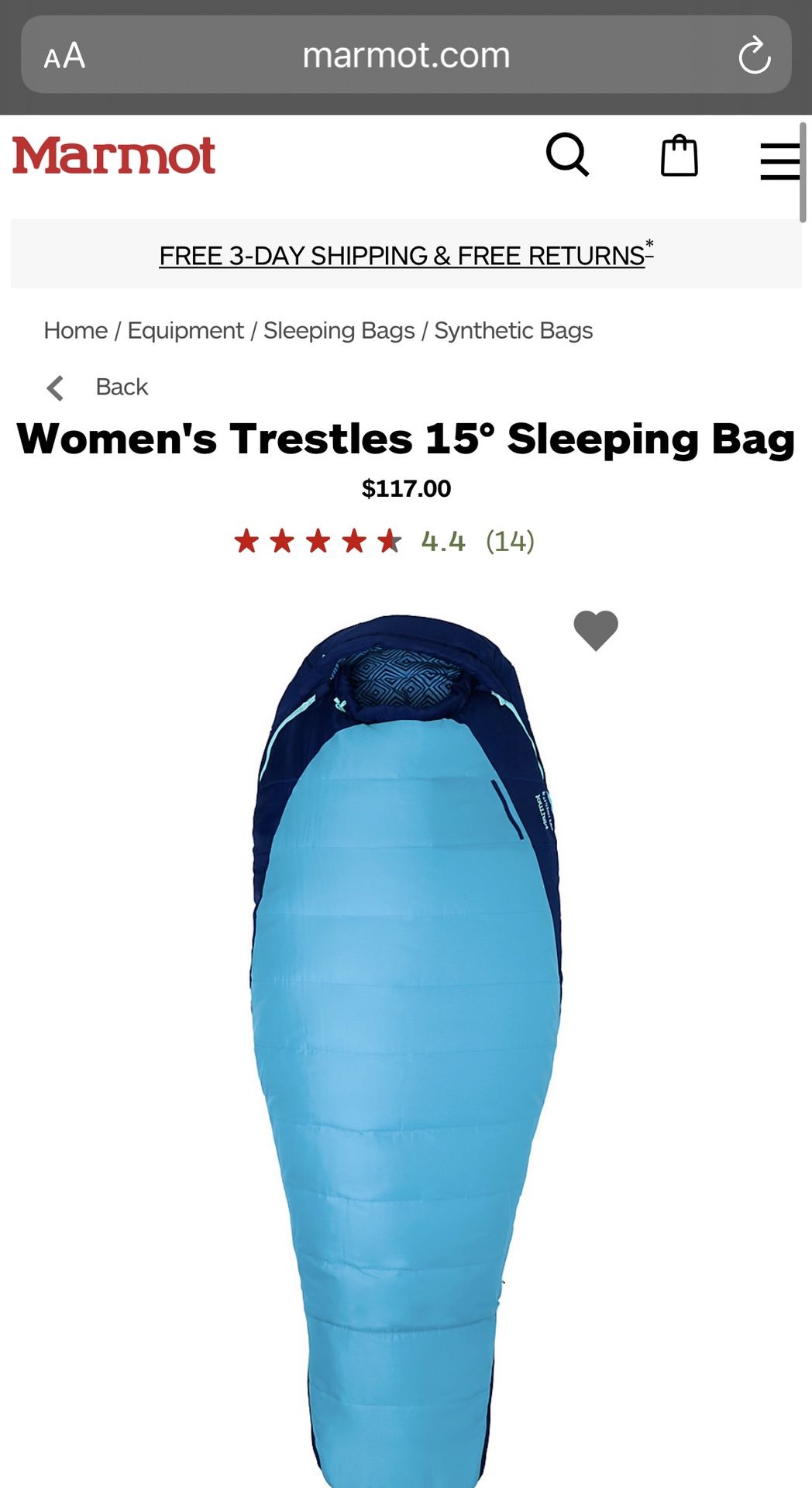 Marmot Women’s Trestles Sleeping Bag