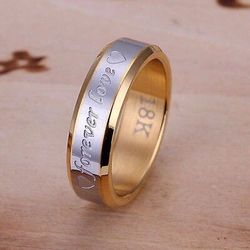 925 sterling silver with 18k real gold plated ring unisex