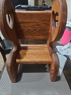 Wood doll chair/shelf