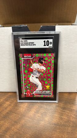 Roman Anthony rookie card pink clash green polkadot SGC 10
