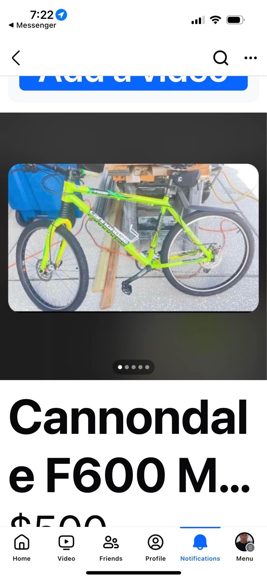 Cannondale F600 Mountain Bike 26 In Wheels large frame Excellent Condition