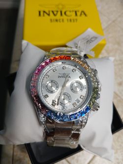 70315 - Invicta Angel Lady 42mm Silver Tone Case Silver Metal Dial Silver Band
