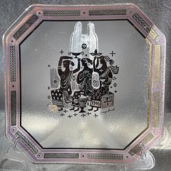 Signed Georges Briard 7.5” Octagonal Plate, Trinket Dish,Gold &Purple MCM Design