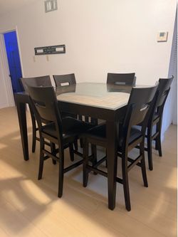Dark wood dining room set