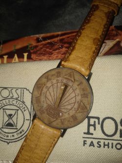 Fossil Sundial Watch Tan Leather Strap