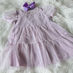 Cat & Jack Lavender Baby Dress w/ Headband *18 Months 