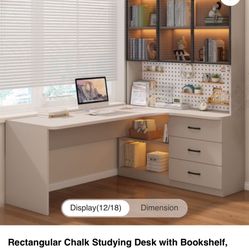Desk W/ Bookshelf, Right Hand Return