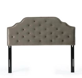 Gray studded headboard
