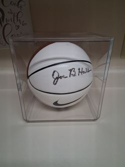 Joe b. Hall signed Basketball with case