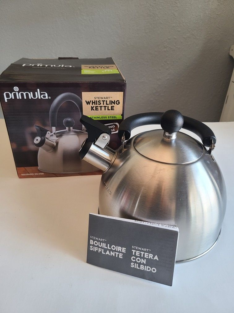 New Primula Stewart Stainless Steel Whistling Kettle 1.5qt