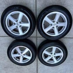 Set of Honda 16in wheels 5x114.3 (5x4.5) Tires 205/60r16 fit Accord Civic Acura tsx Ilx