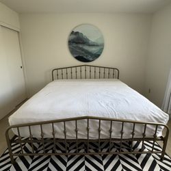 Modern Gold King Size Metal Bed Frame 