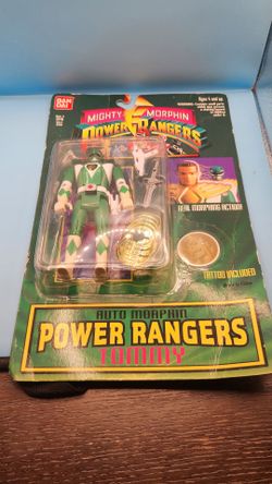 Bandai Mighty Morphin Power Rangers Green Tommy Figure Flip Head MOSC VTG 1994