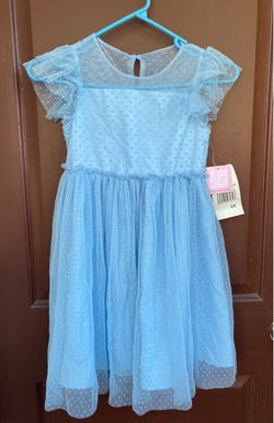 Girls Light Blue and Purple Tulle Dress Size 6X