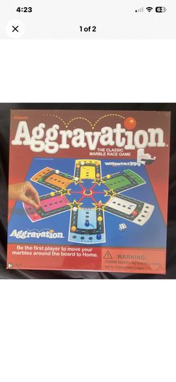 Winning Moves Aggravation Classic Marble Race Board Game Quad-Fold, 30 Marbles