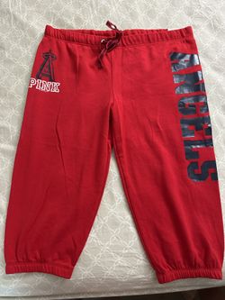 Victoria Secret Retired MLB Los Angeles Anaheim Angels Crop Varsity Pants Brand New With Tags Size Large 