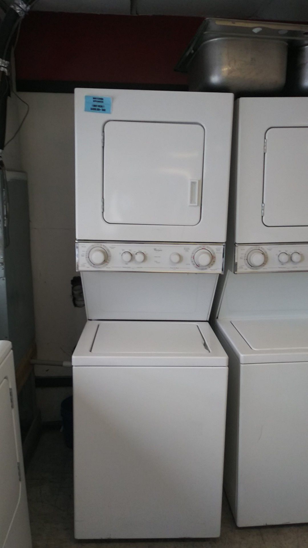 Whirlpool Stackable washer and gas dryer