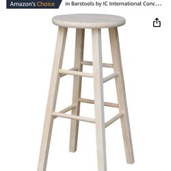 International Concepts 30” Round Top Stool Set, Unfinished 